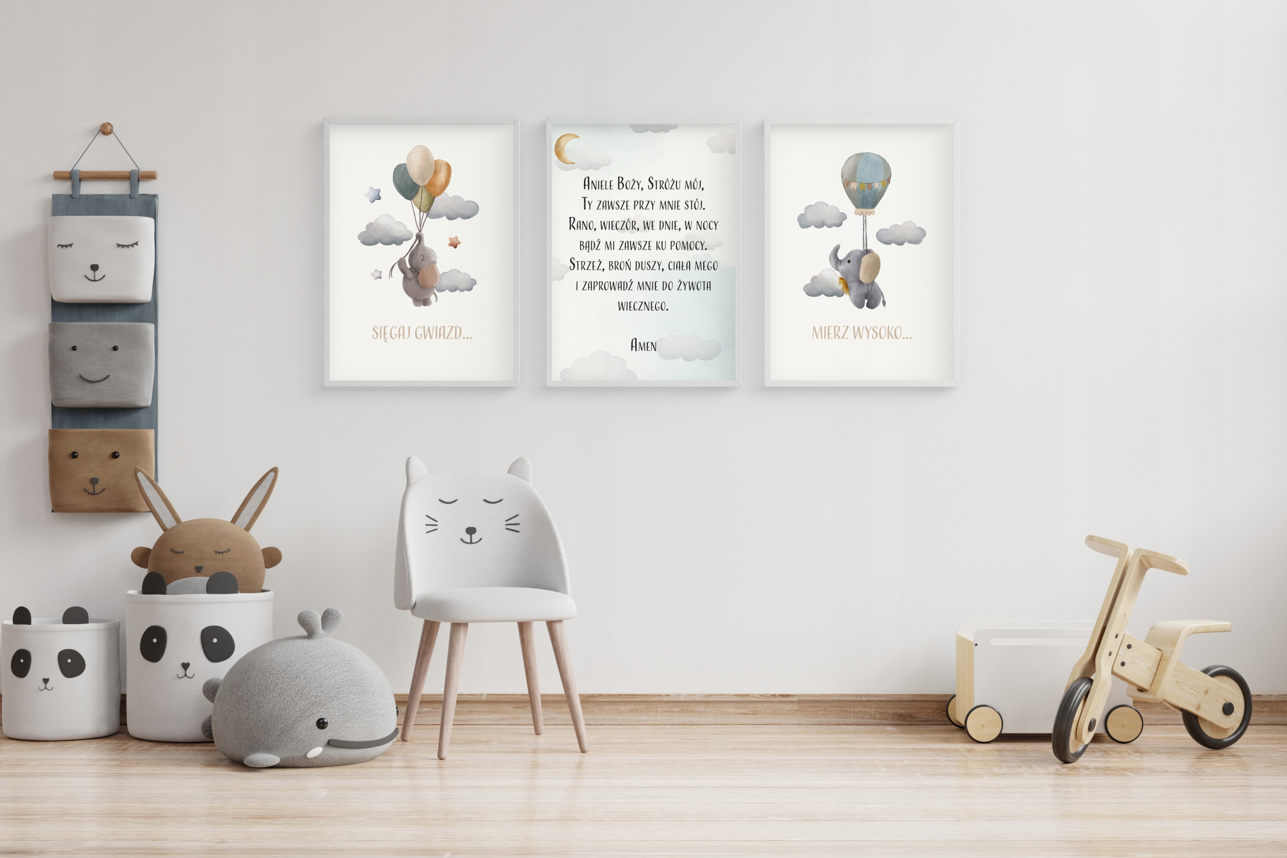 ZESTAW PLAKATY Z MODLITWĄ METRYKĄ DLA DZIECI 3SZT. WZORY FORMAT A4 PREZENT Szerokość produktu 21 cm