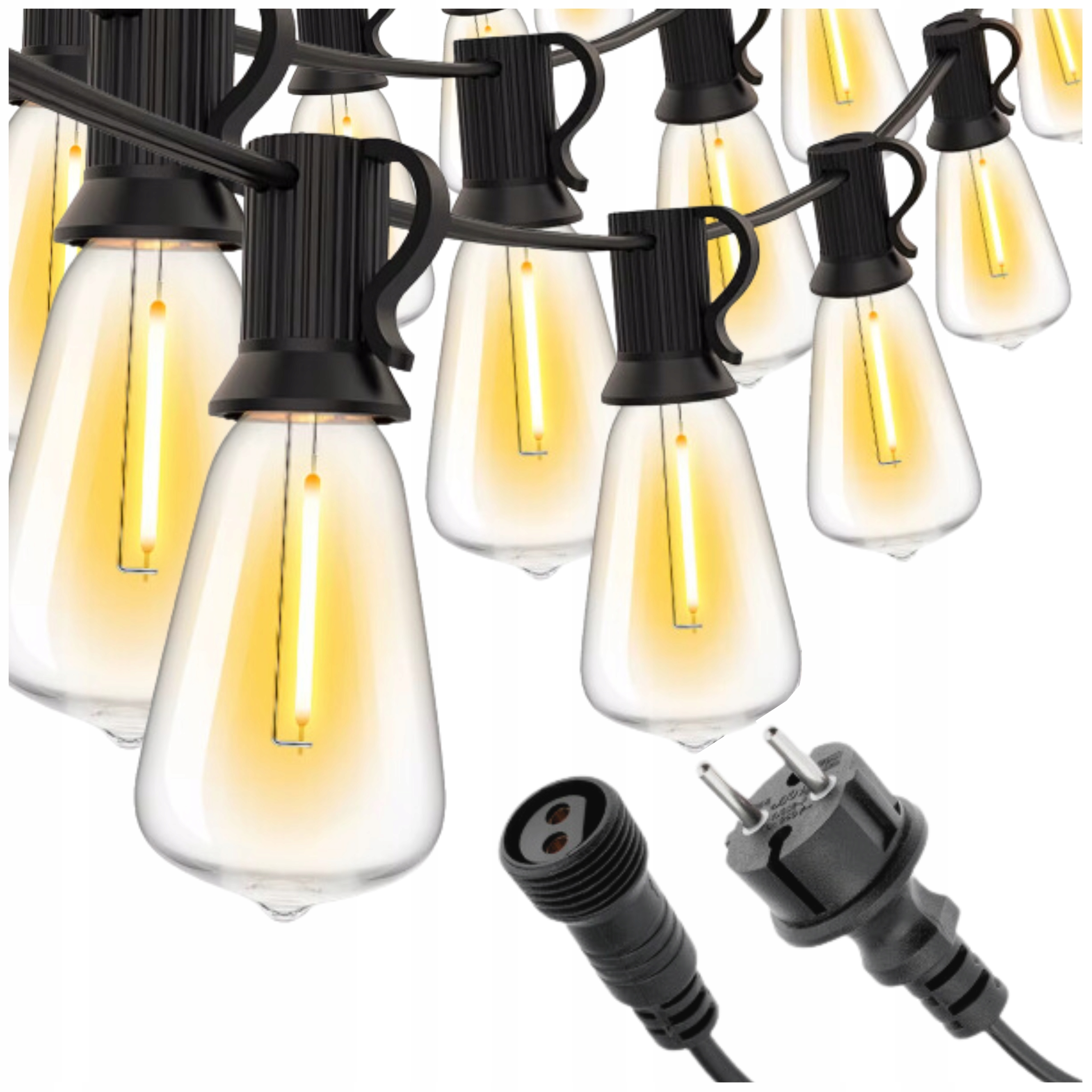 Zahradní girlanda Světelný řetěz Led světla 20x Žárovky Vodotěsná