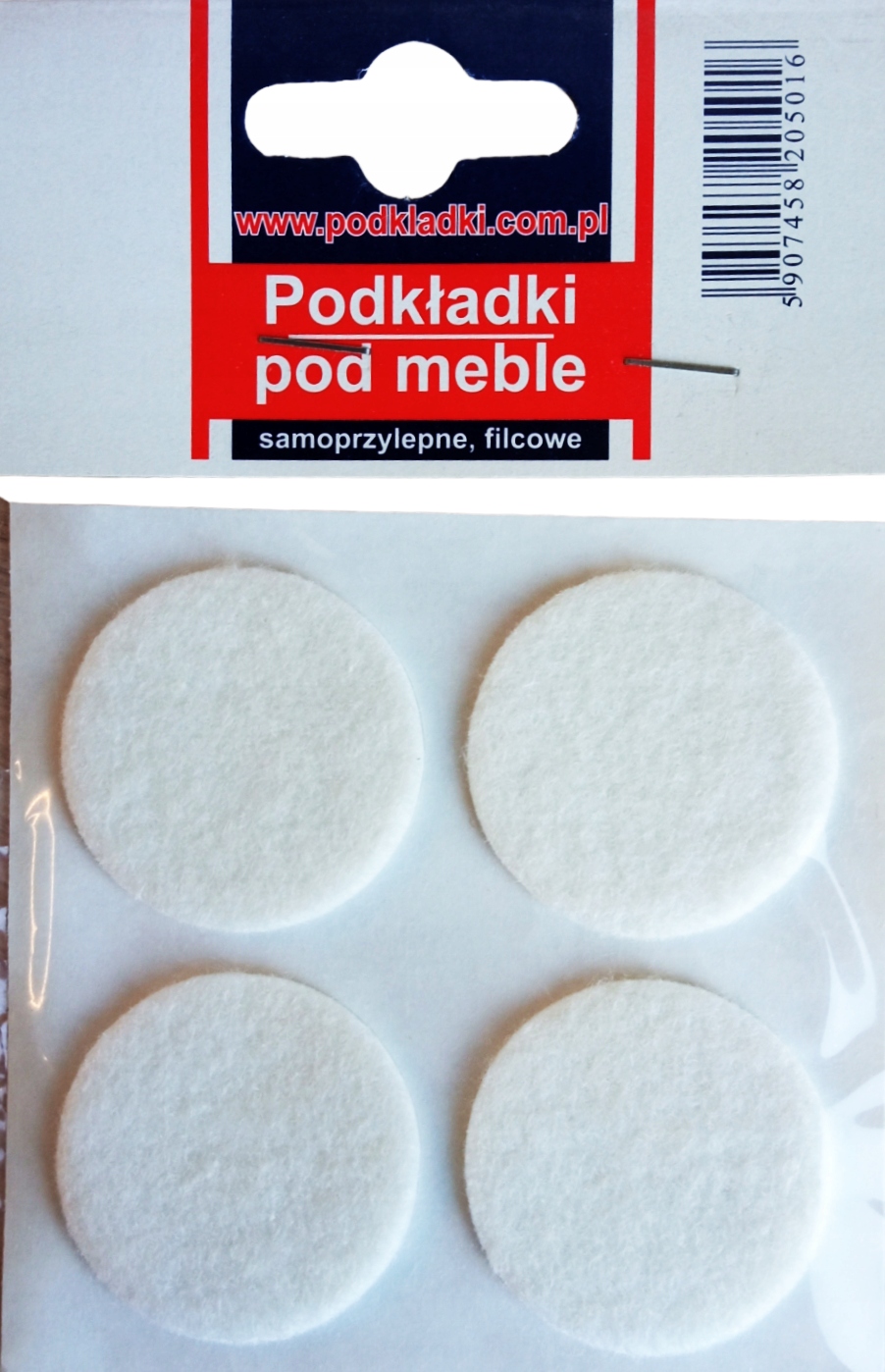 

Podkładki filcowe samoprzylepne Białe– 40mm