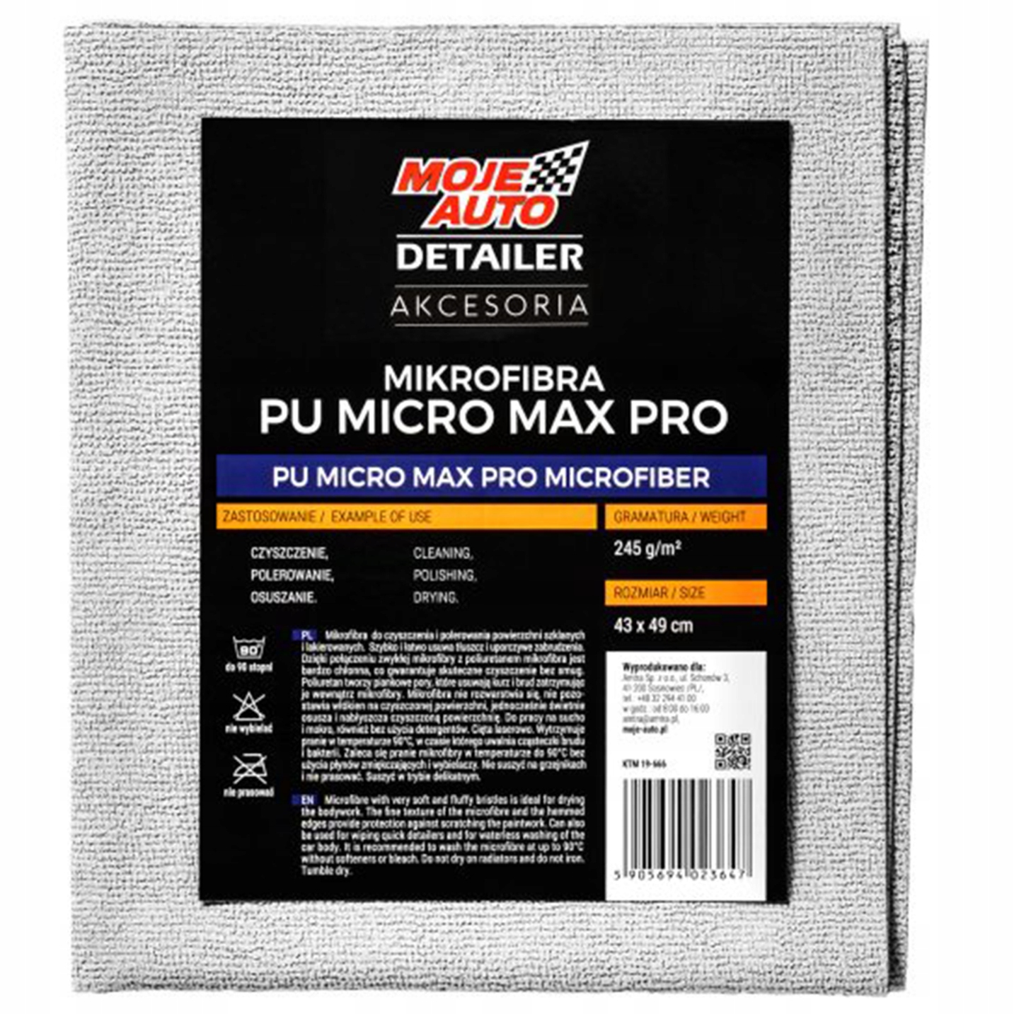 Moje Auto Detailer Mikrovlákno na leštenie skla a laku 245 g/m2 49x43 cm