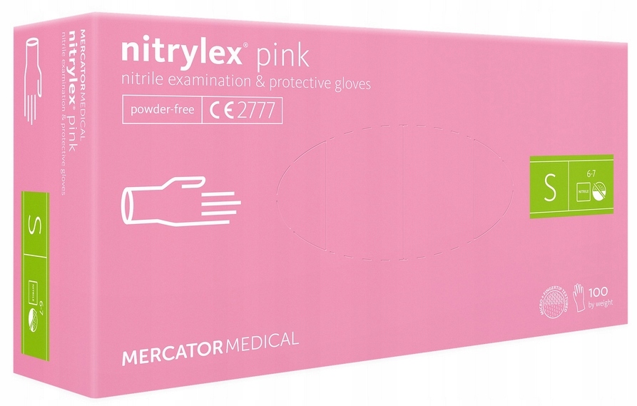 

Różowe rękawiczki nitrylowe Nitrylex Pink 100 S