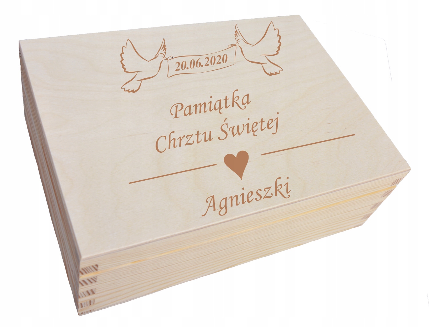 SKRZYNKA PUDEŁKO NA CHRZEST GRAWER PERSONALIZOWANY