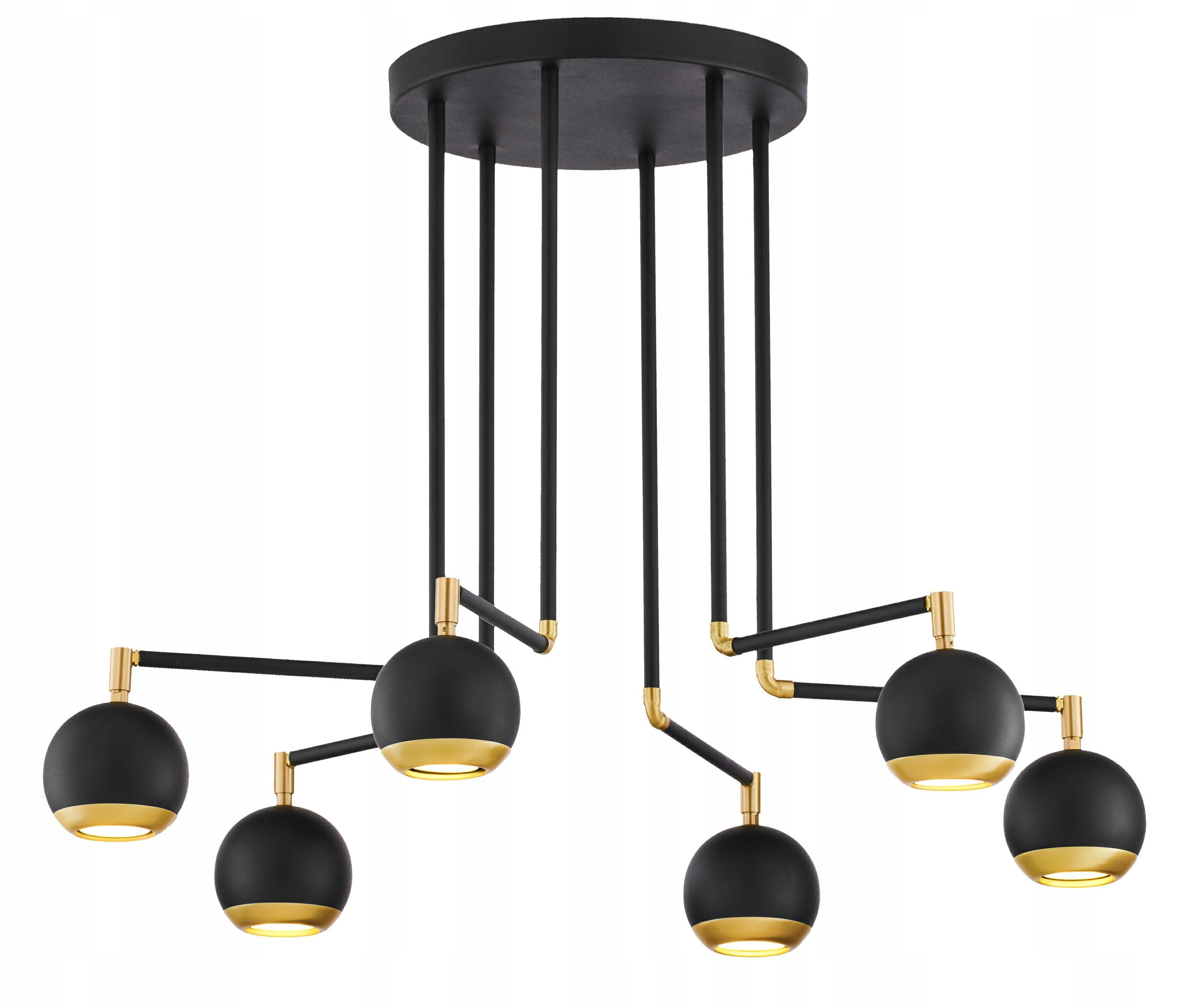 Stropní Svítidlo Vilar Černá 6xGU10 Závěsná lampa do obývacího pokoje Domov