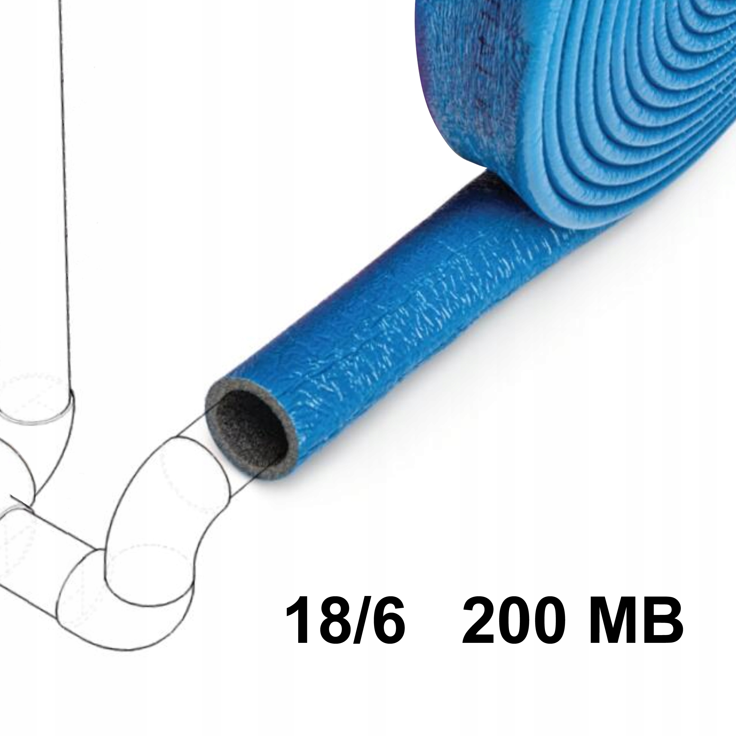 

Otulina Na Rurę 18/6 Izolacja Niebieska 200MB