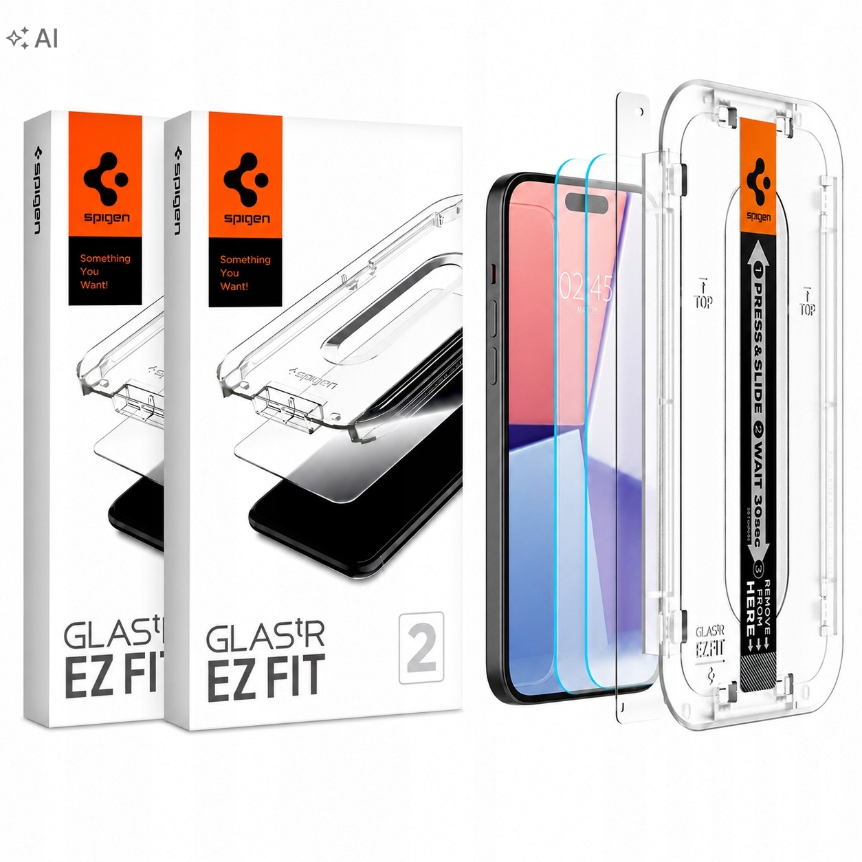 2-PAK Tvrzené Sklo Spigen pro iPhone 16 Pro 17 17 Pro (ez Fit, 2.5D)