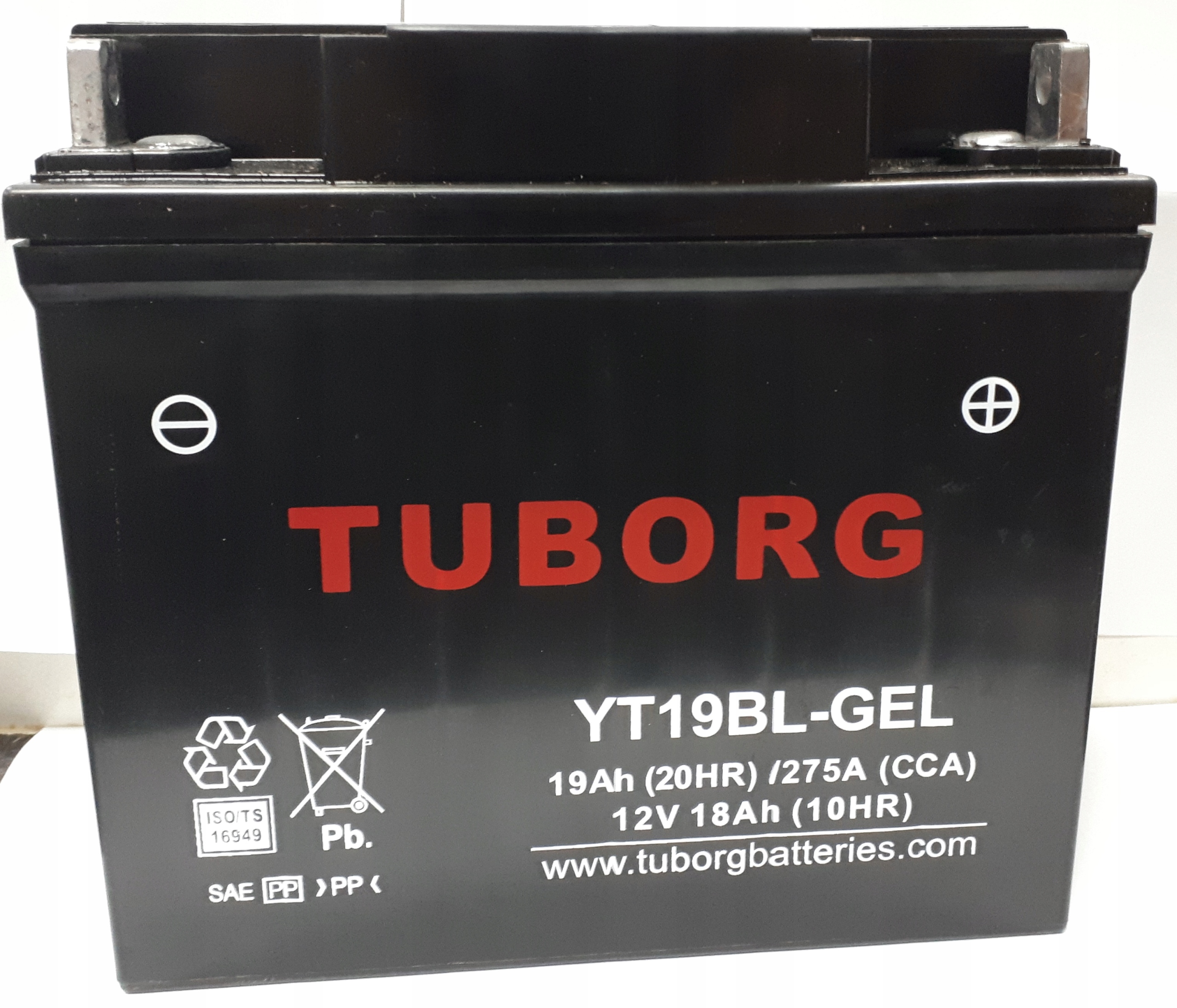 Аккумулятор Tuborg YT19BL-BS 19Ah 275A 51913 гелевый
