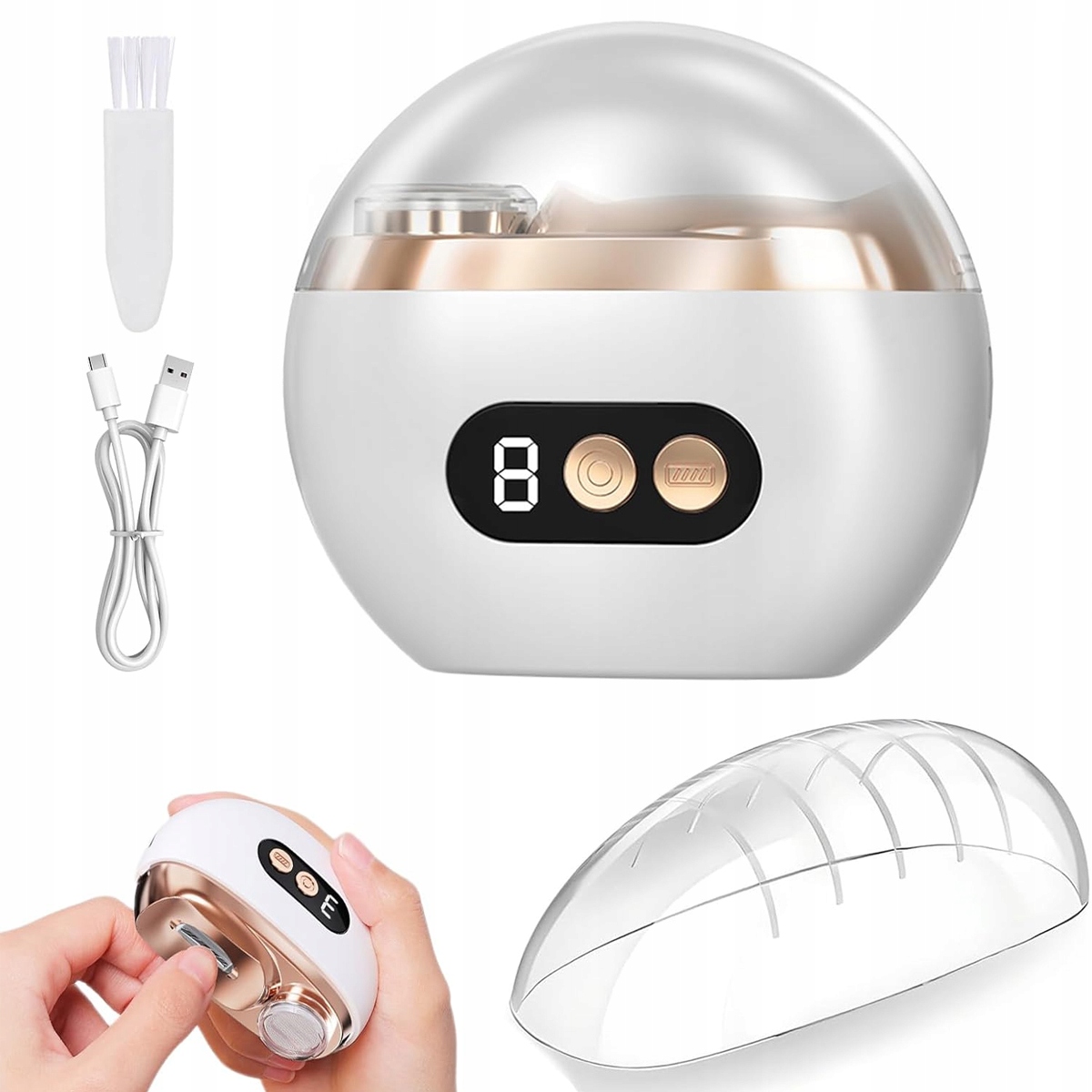 Elektrický Turistický Odstřihovač Nehtů Bruska Leštička Usb Bílá