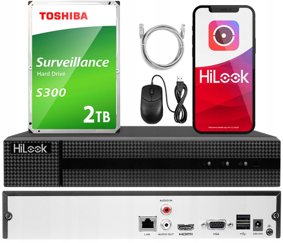 Rejestrator monitoringu z dyskiem do 8Mpx HiLook NVR-4CH-5MP Aplikacja