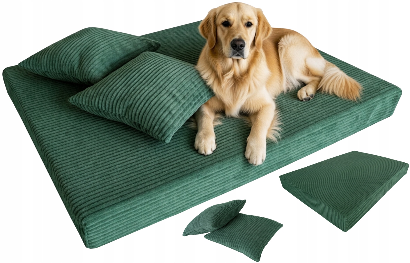 Legowisko Posłanie Materac 100x70cm rozbieralne poduszki Sztruks AS6