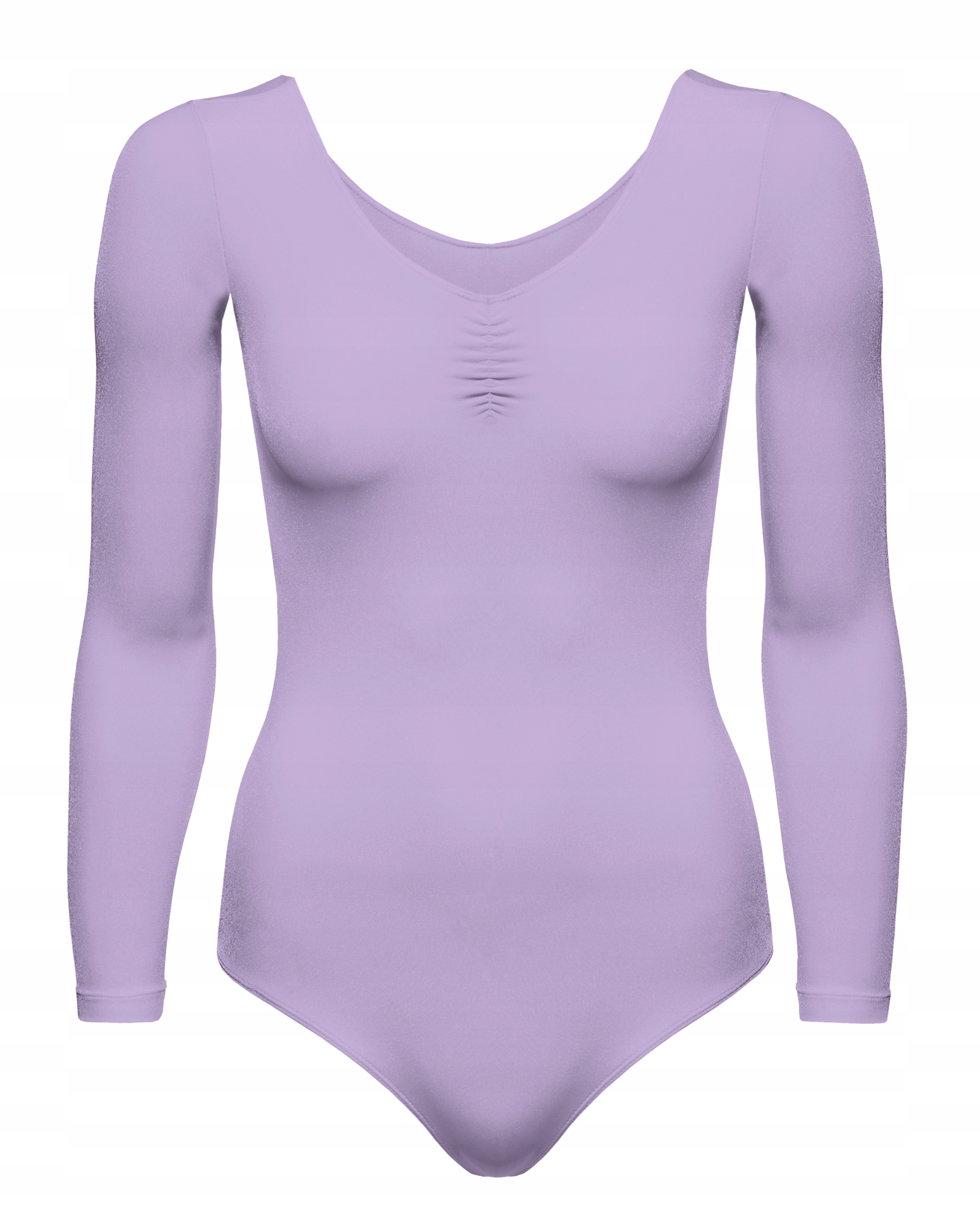 BODY BALETOWE Z DŁUGIM RĘKAWEM STRÓJ GIMNASTYKA S Dekolt serek/dekolt V