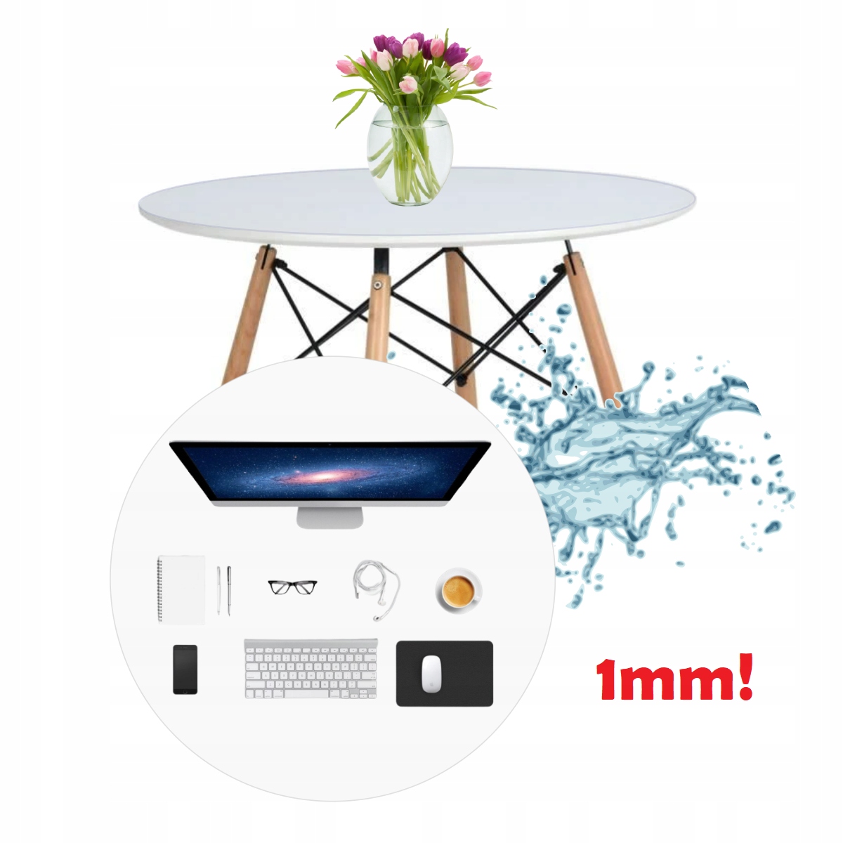 

Podkładka mata poliwęglan 1mm okrągła na stół fi80