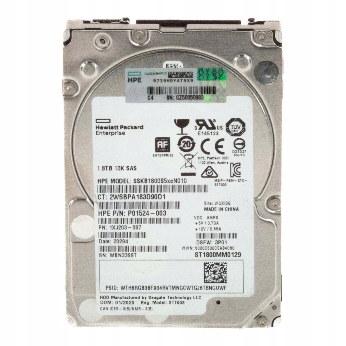 Hp P01524-003 1.8TB 10K 256MB SAS-3 2.5'' SSKB1800S5xeN010