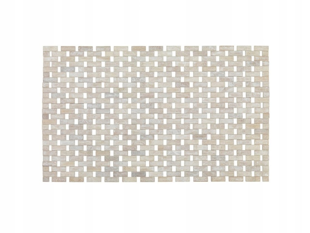 Koupelnová předložka Bamboo v bílé barvě, bambusová, 50 x 80 cm