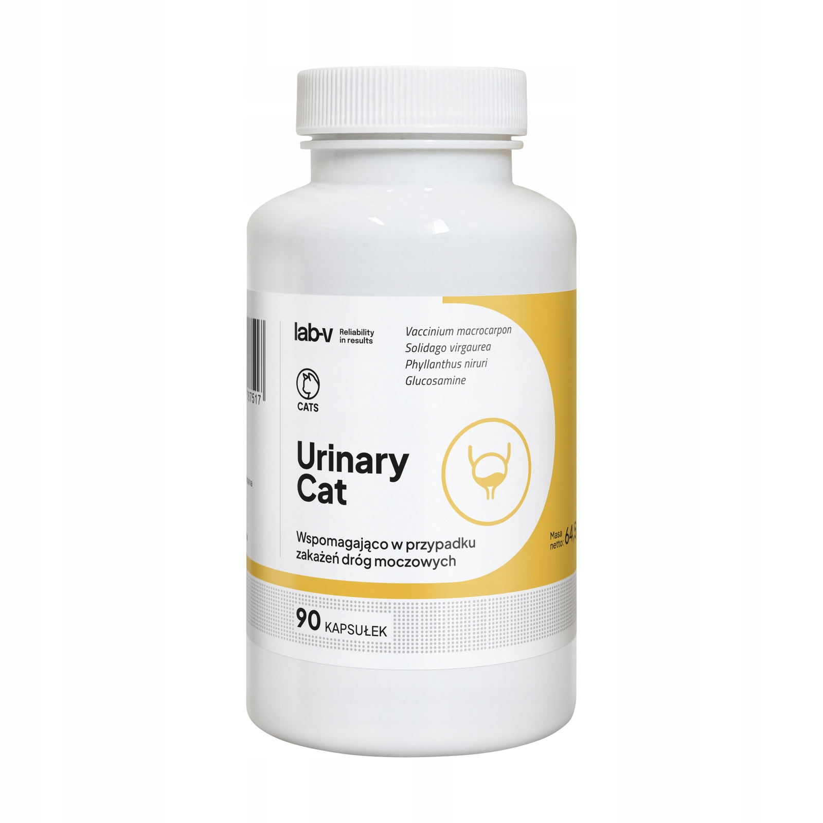 Lab-v Urinary Cat Podpora močového ústrojí pro kočky 90 kapslí