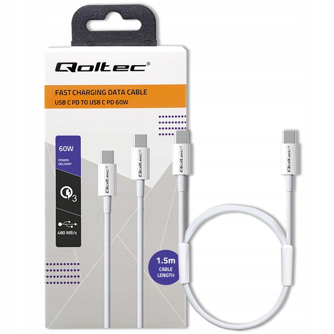 

Kabel 150cm Usb-c Usb-c Typ-C 1.5m 60W Qc 3.0 Pd