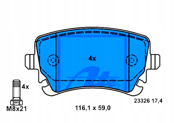 Ate Brzdové Destičky Audi Zadní A4 A6 03-11 Ate
