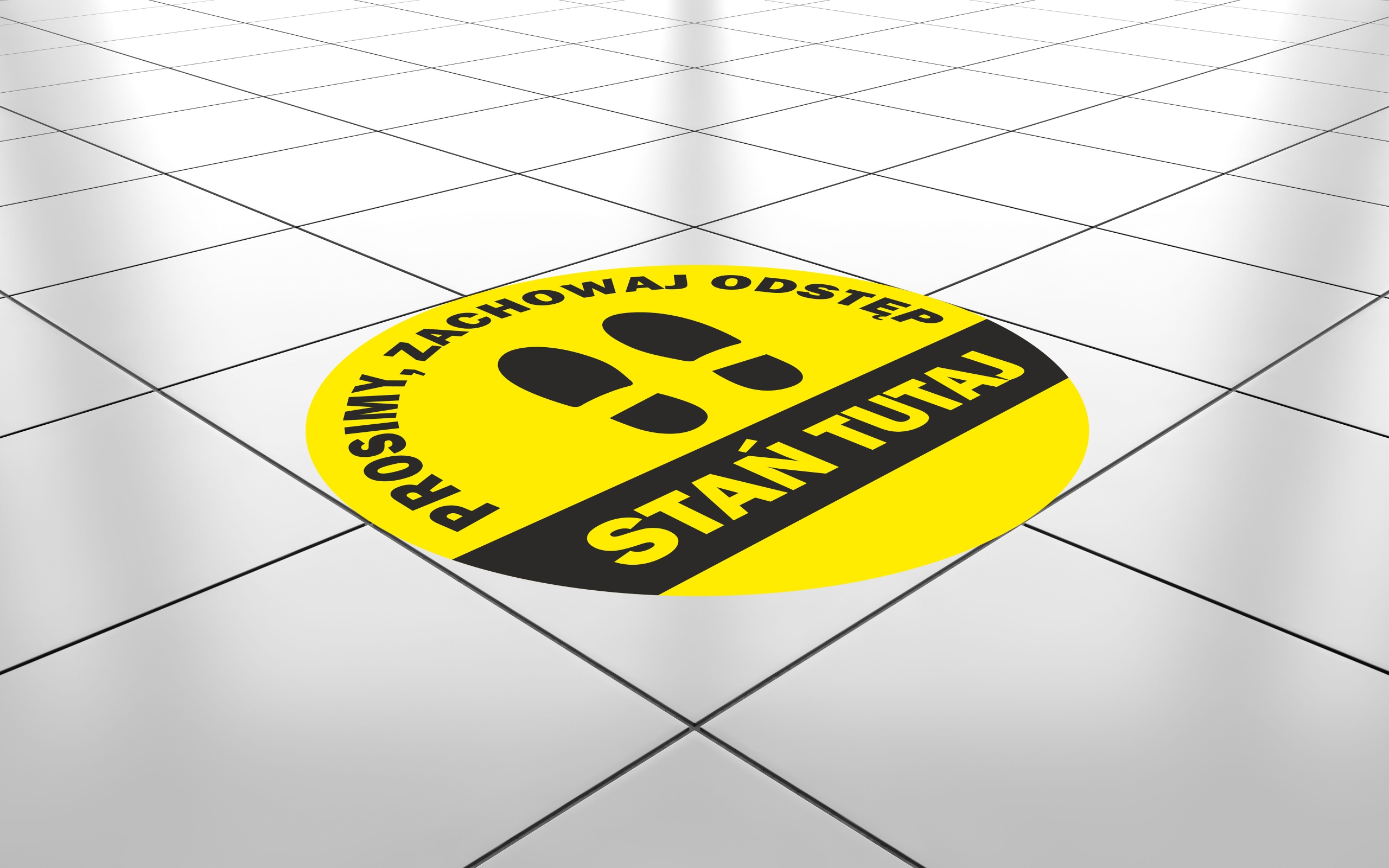 NAKLEJKA NA PODŁOGĘ 40cm STAŃ TUTAJ Kod producenta alejestudio_bhp