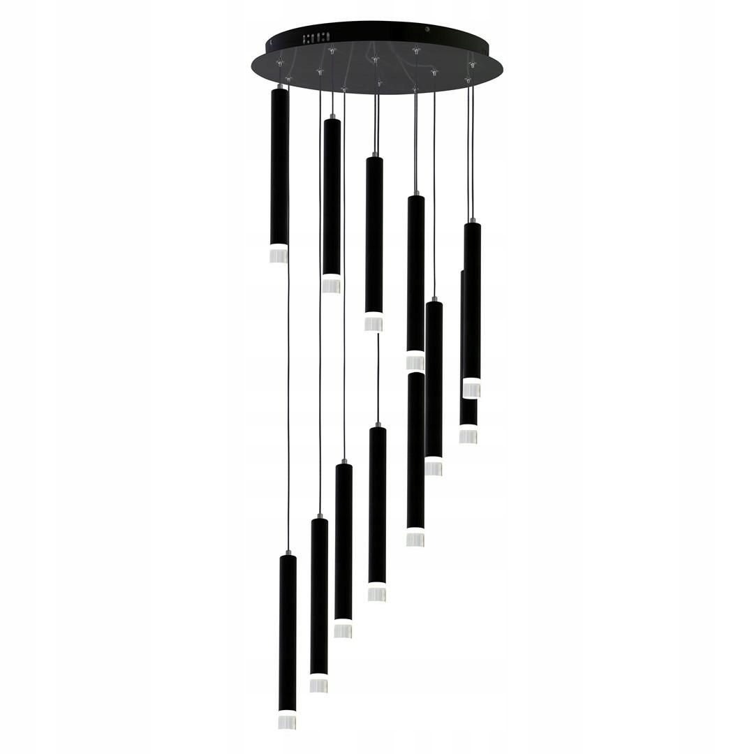 Závesná lampa Carbon 45x45x200 cm Čierna Led 12W 840lm Moderná obývacia izba