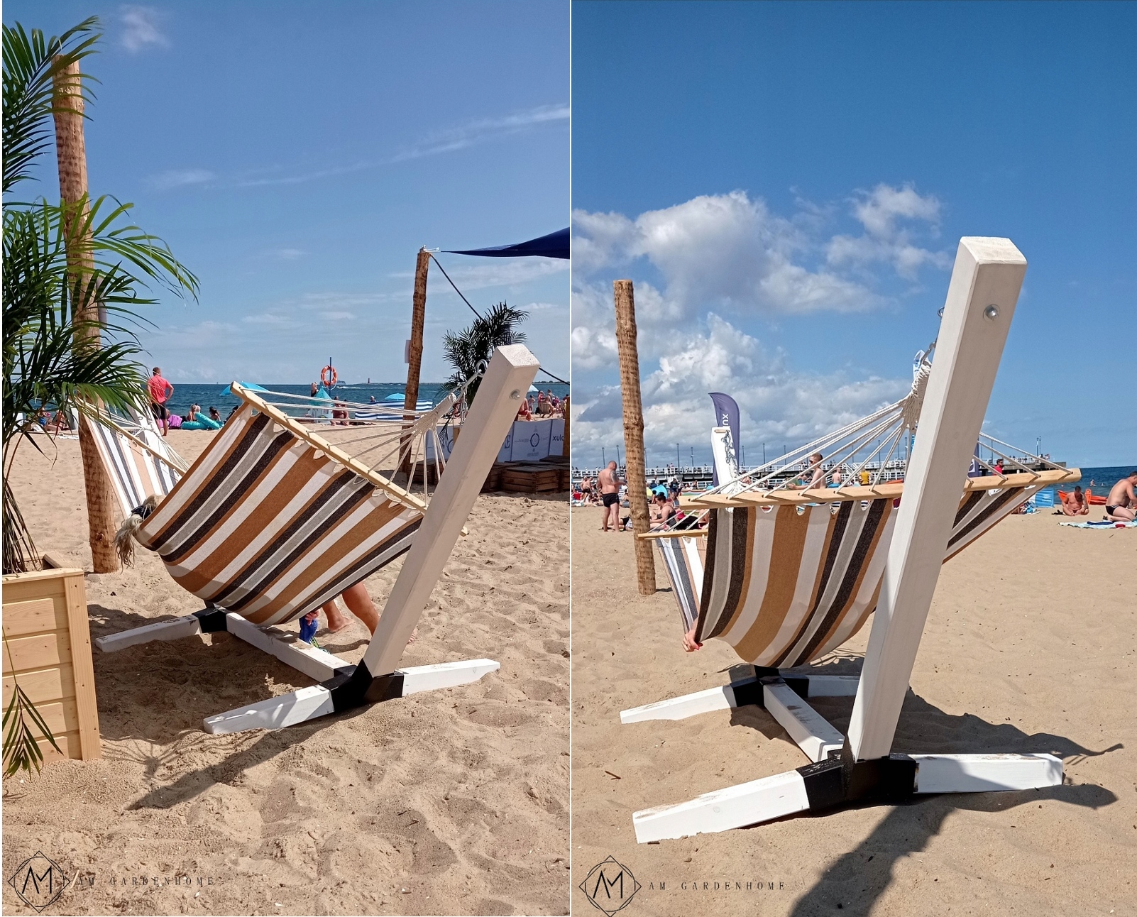 STELAŻ + HAMAK Z DRĄŻKIEM KOMPLETNY ZESTAW LEŻAK PREMIUM MASYWNY XL 10x10cm Długość materiału 280 cm