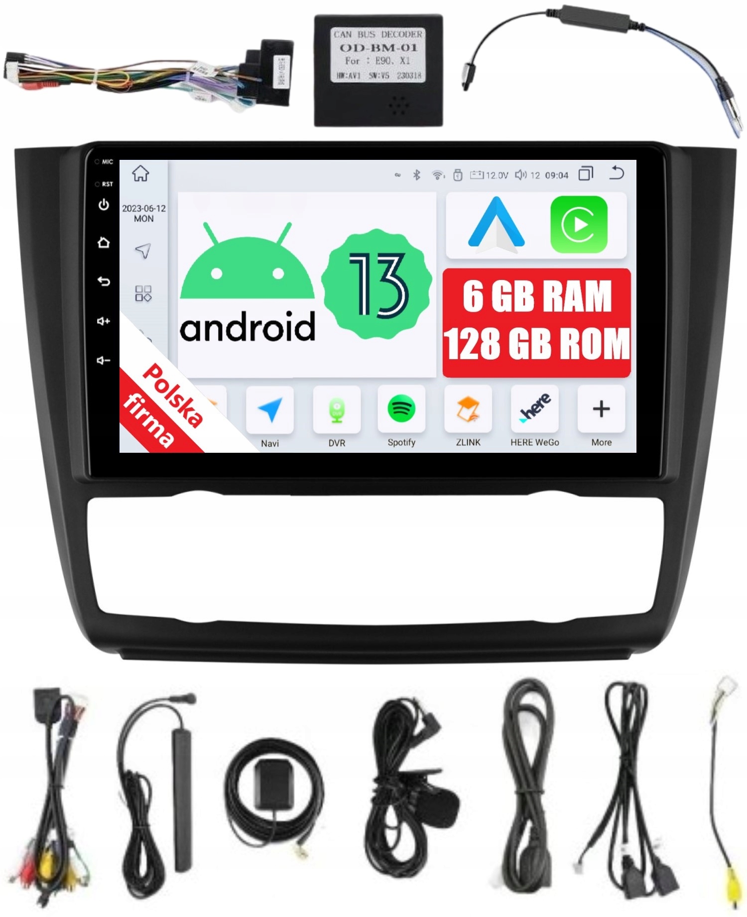 Rádio 2DIN Navigácia Android Bmw Série 1 E81 E82 6/128GB Dsp Carplay Lte