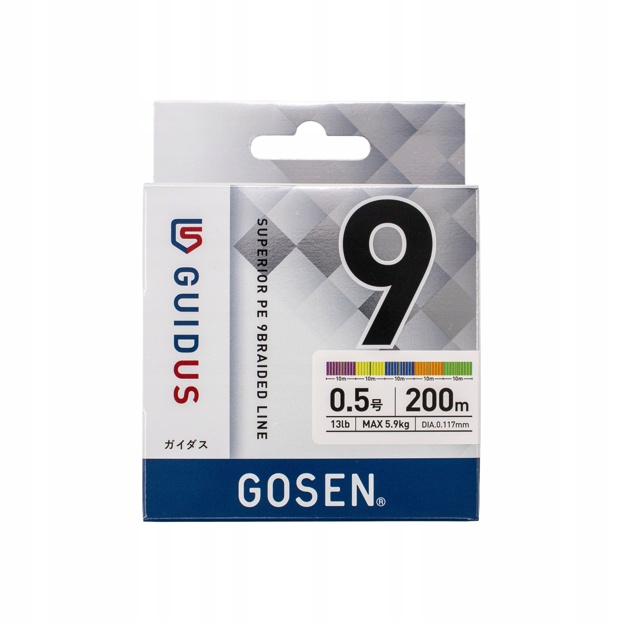 Gosen Guidus 9X Japońska Plecionka Wędkarska #0.5 200 m Multicolor
