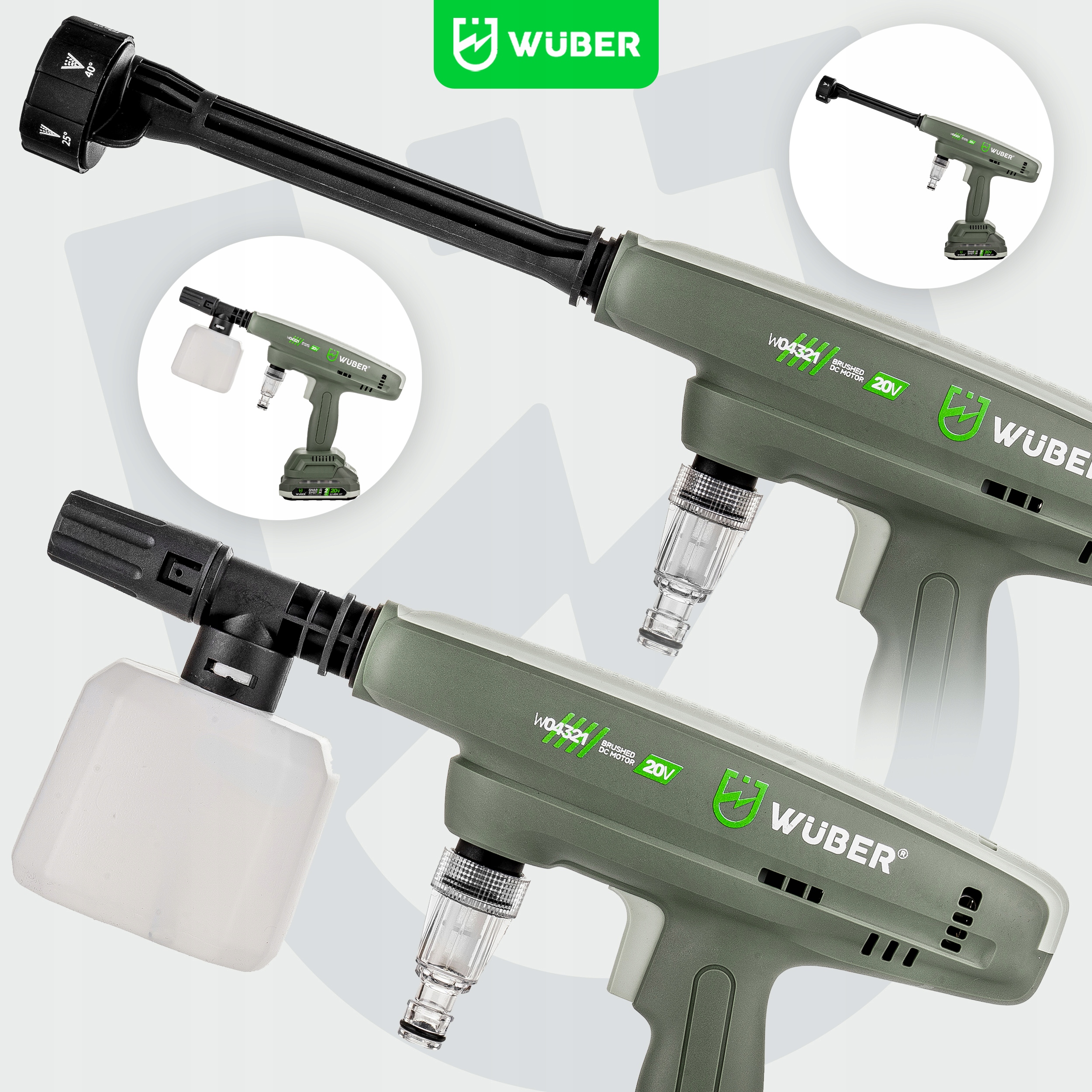 MYJKA CIŚNIENIOWA AKUMULATOROWA OGRODOWA BEZPRZEWODOWA ELEKTRYCZNA ZESTAW Wydatek wody 240 l/h