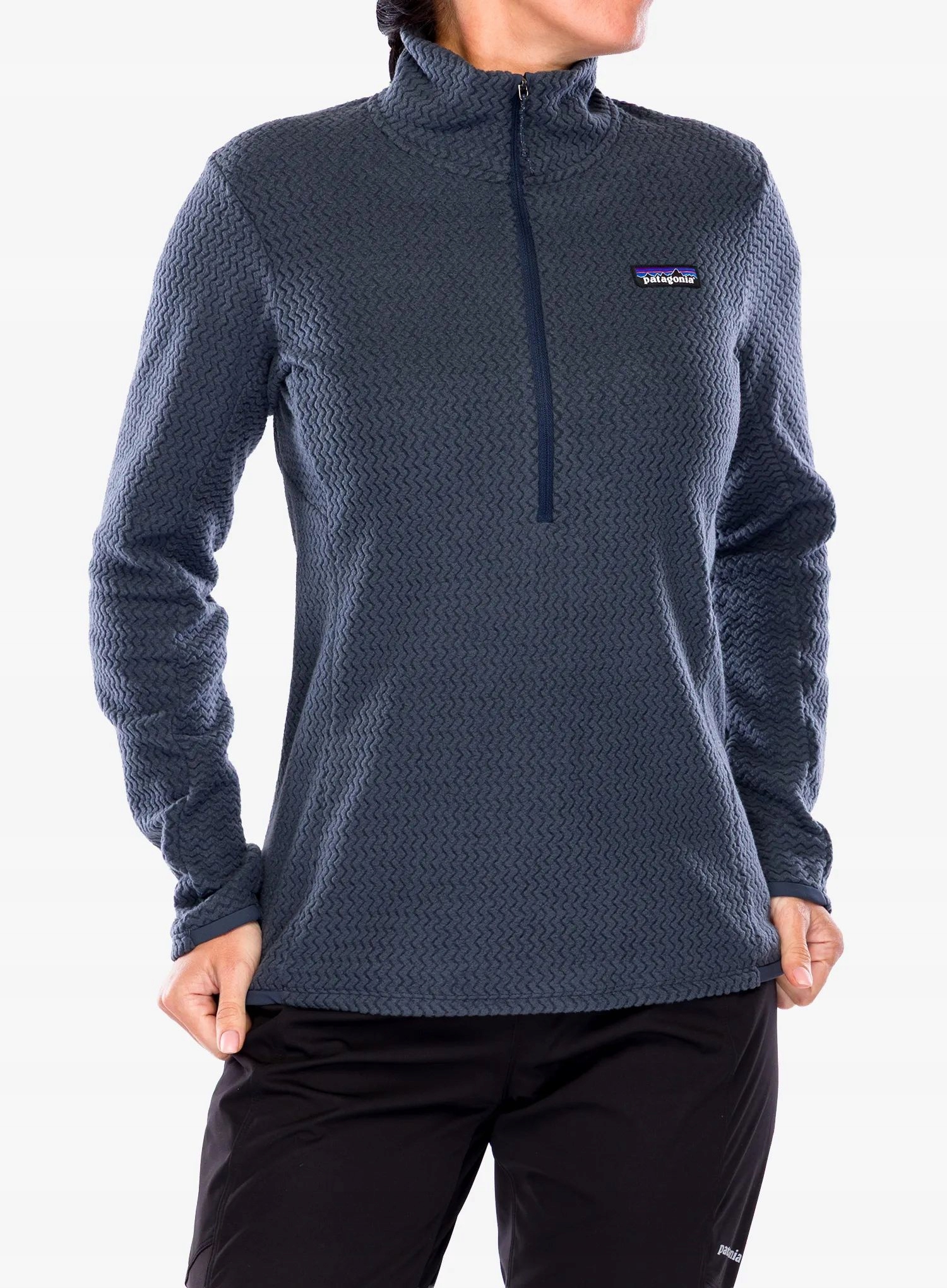 Bluza damska bez kaptura Patagonia R1 Air Zip Neck smolder blue L