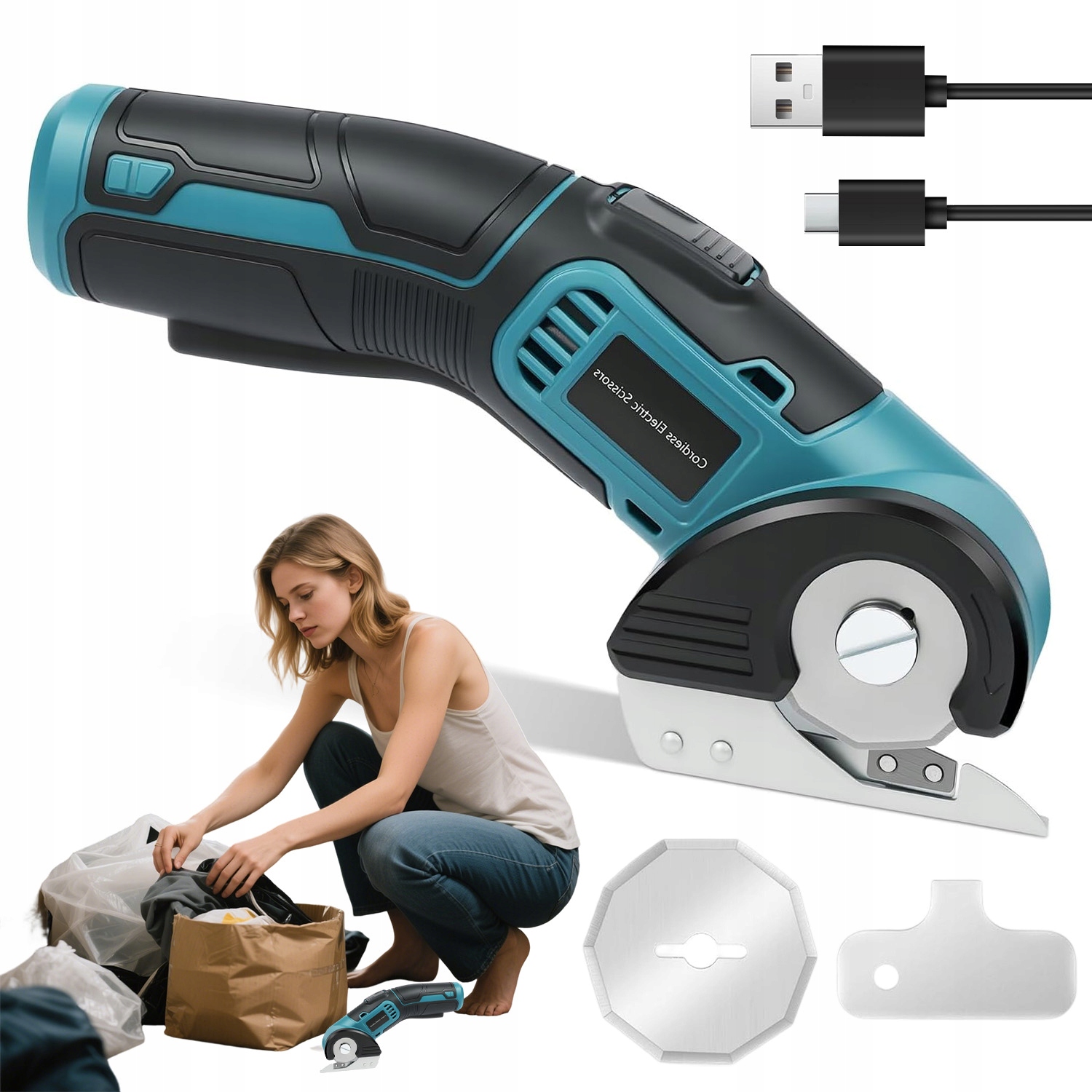 Elektrický Řezací Stroj Na Tkaniny, Nůžky 240 Ot/min, Dvojitý Spínač