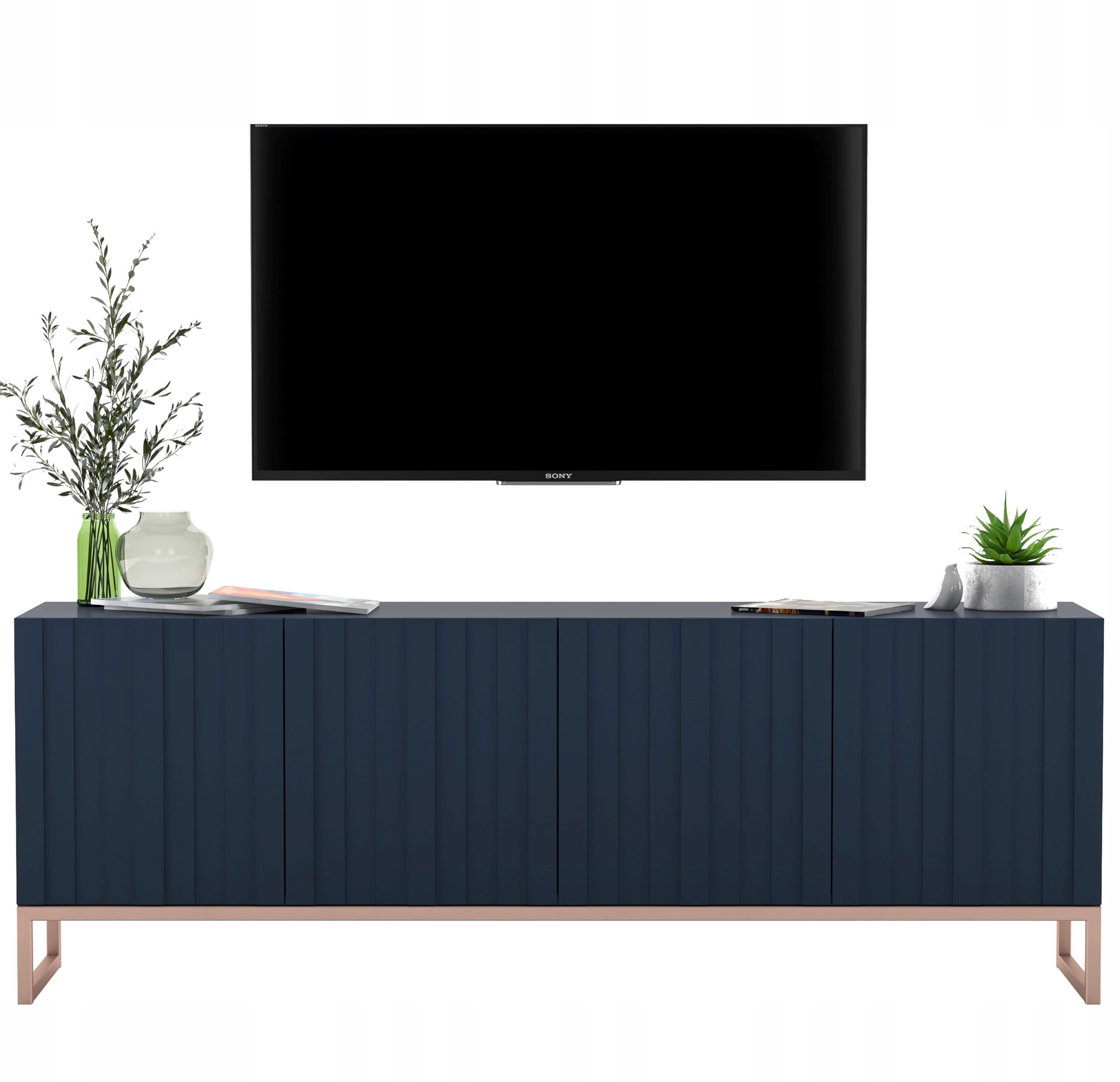 

Szafka Rtv Glamour Komoda Rtv Granatowa 150 cm