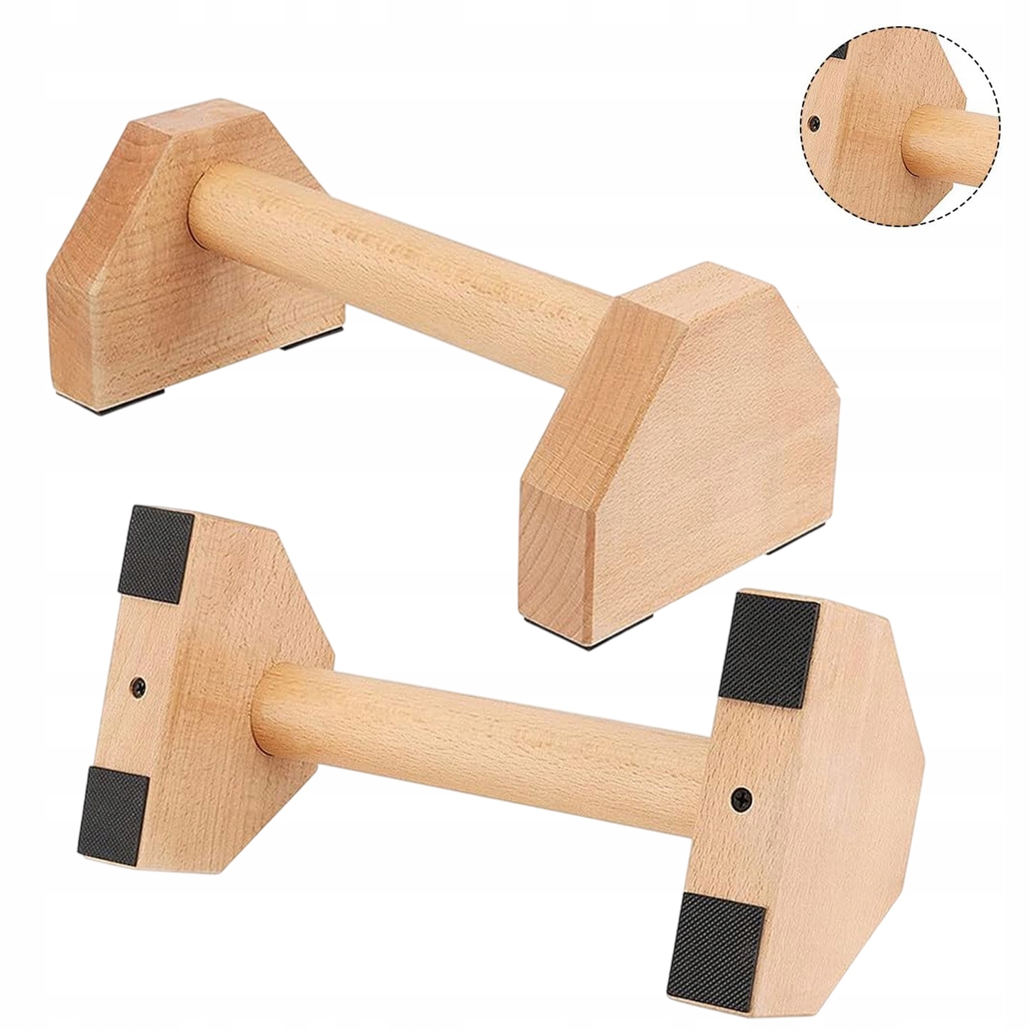 2PCS Ergonomiczny Paraletki Drewniane Uchwyty Uchwyty Do Pompek