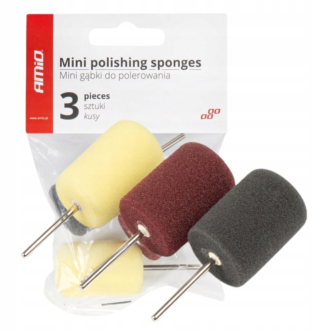 Gąbki pady polerskie mini zestaw do polerowania detali owalne AMIO-03716