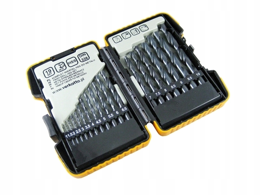 Sada Vrtáků Hss Do Kovu 1-10 MM X 0,5 MM 19 Ks