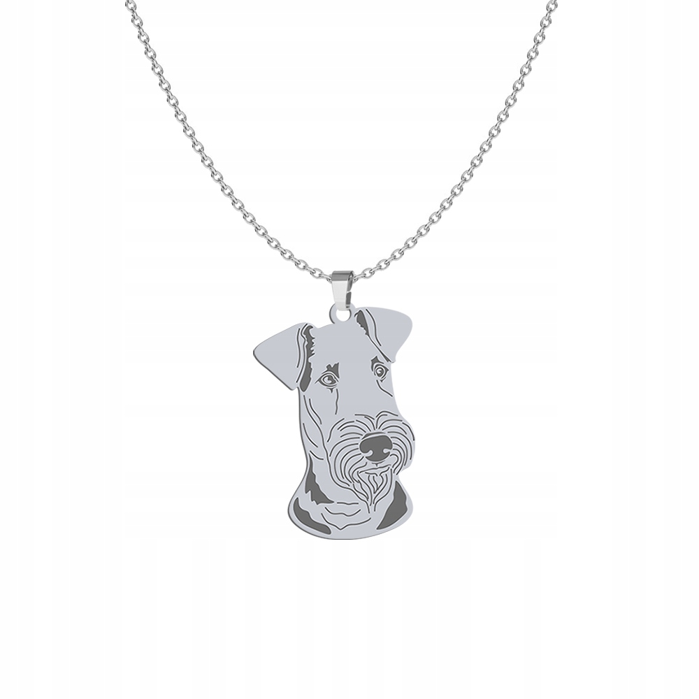 Stříbrný náhrdelník Airedale Terrier 925 Dárek Šperky Gravírování Bonus