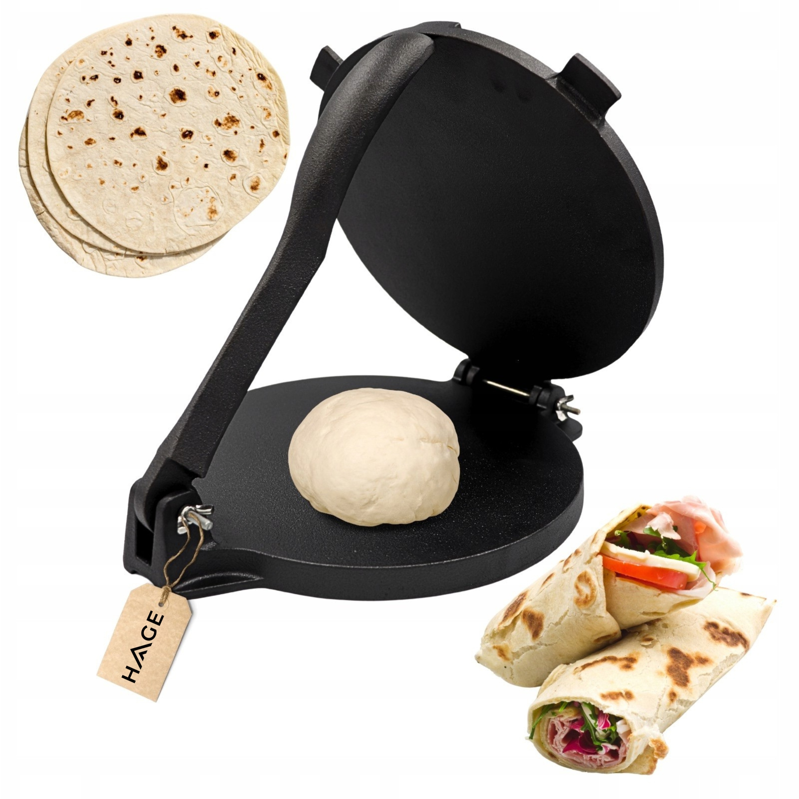 Ruční Lis Na Tortilly, Litinový, Na Palačinky, Kebab 25 CM