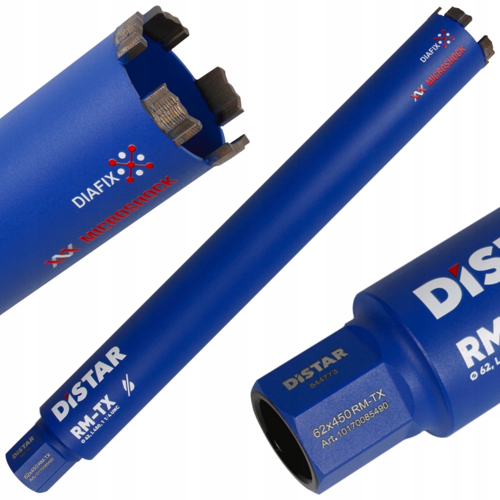 Distar Otwornica do betonu 62mm 1 1/4 Unc Rm-tx wiertło diamentowe na sucho