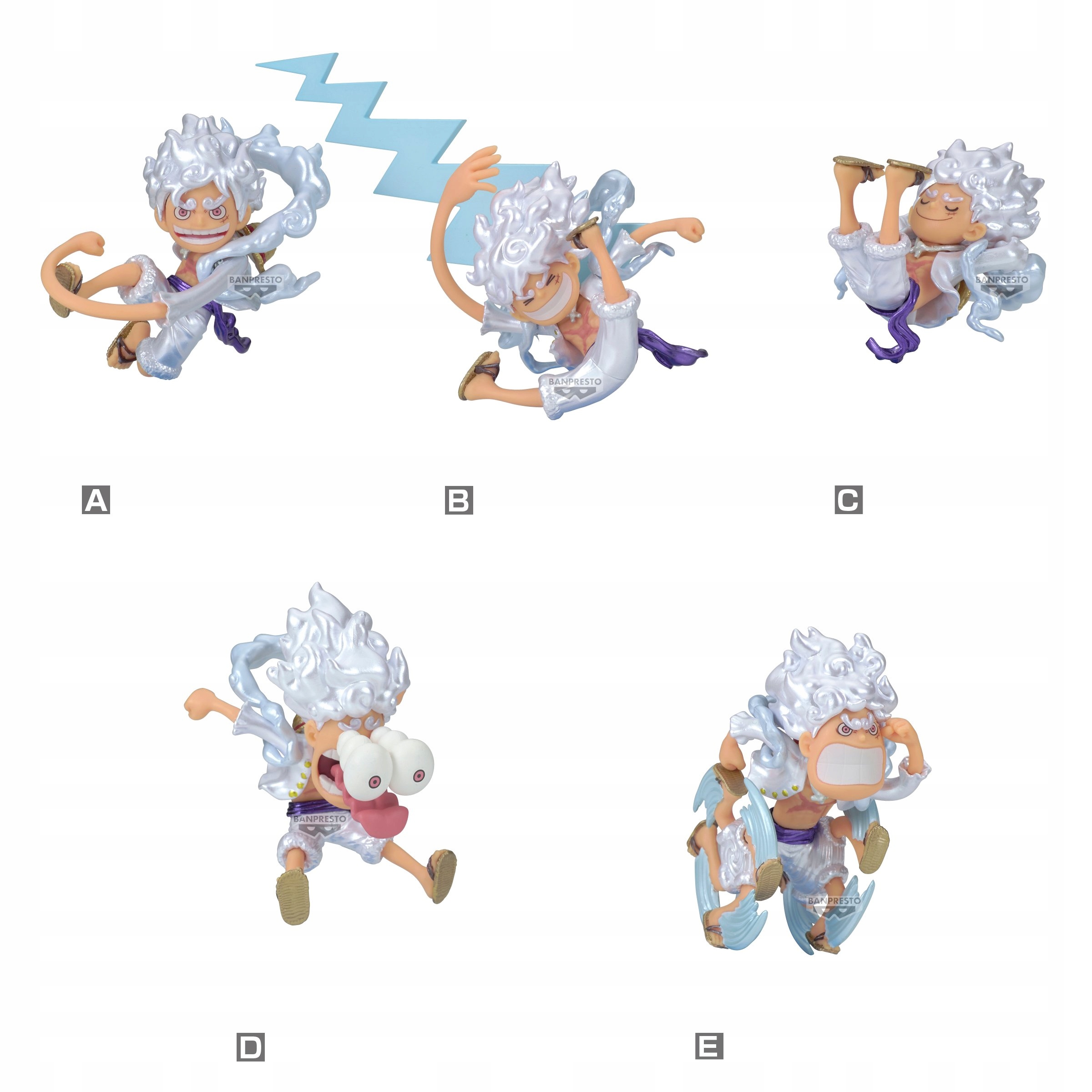 One Piece Wcf Luffy Gear 5 Metallic Sada 12 figurek 7 cm