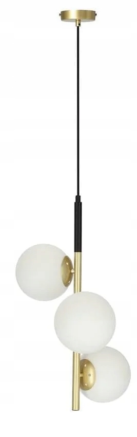 Závesná lampa Led tuba so zlatými guľami Candellux