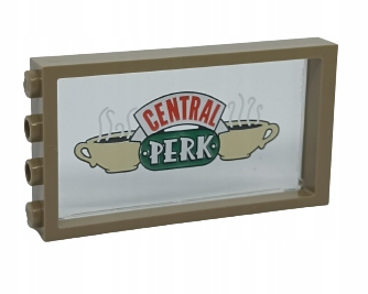 LEGO Rama Dark Tan szyba Kawiarnia 1x4x6 60596 57895