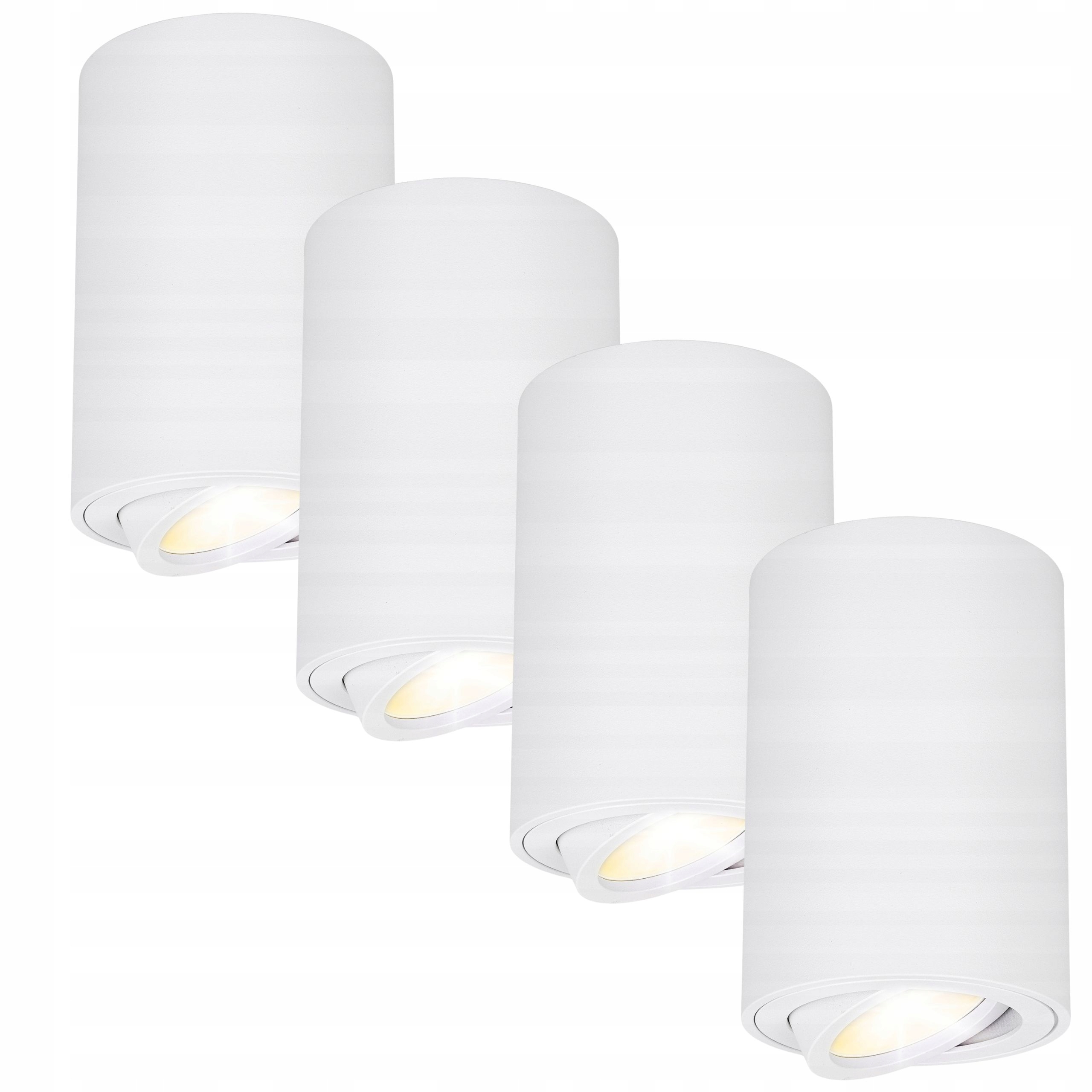Oprawa natynkowa sufitowa Led halogenowa Tuba GU10 Ruchoma biała Spot x4