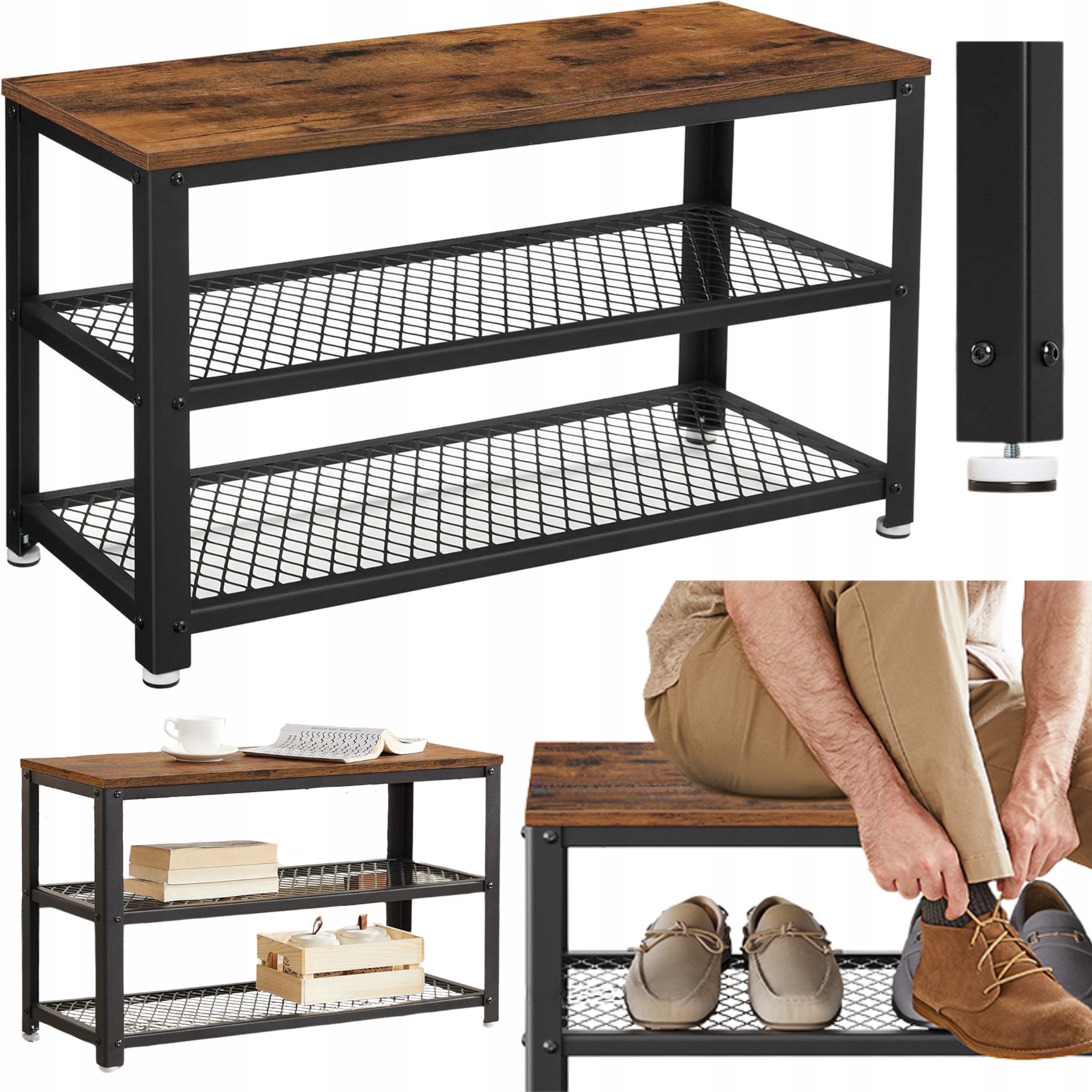 Regál Polička na topánky Obuv Lavička so Sedadlom Skriňa s policami Organizér