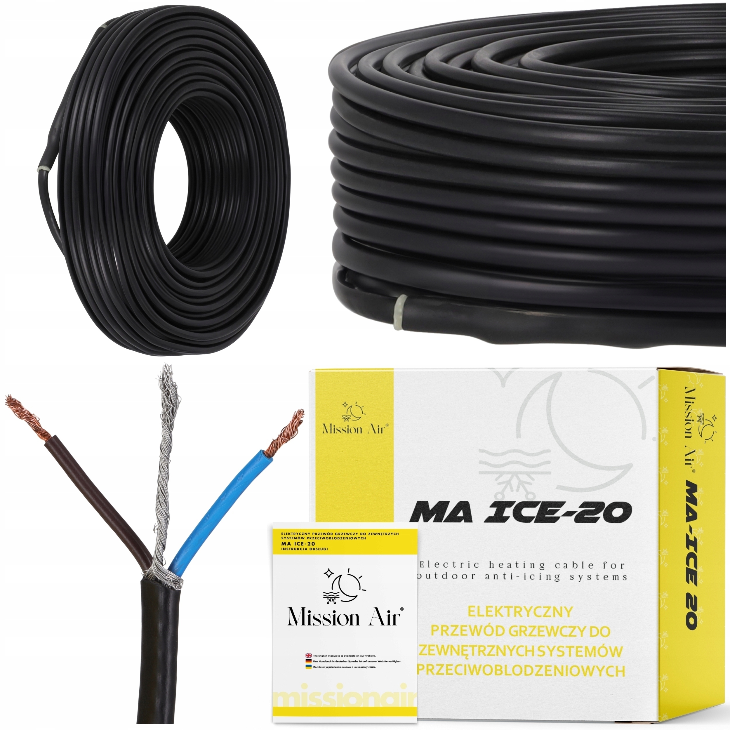 Topný Kabel Pro Žlaby Střešních Trubek Příjezdových Cest 230V 20W/m 31M
