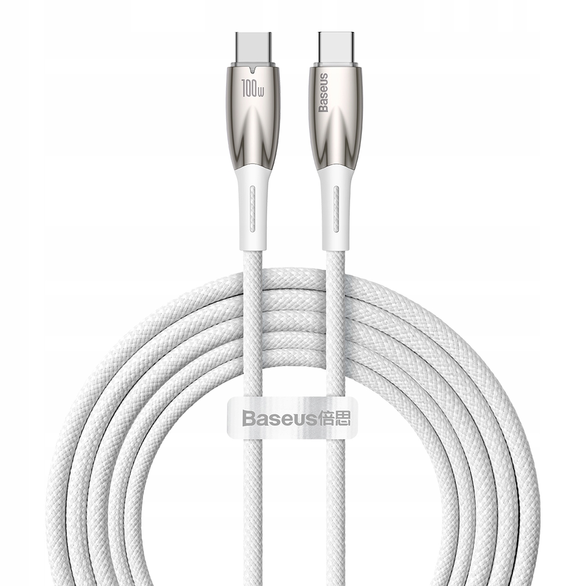 BASEUS PRZEWÓD KABEL USB-C TYPE-C 100W PD QC 2M Kolor biały
