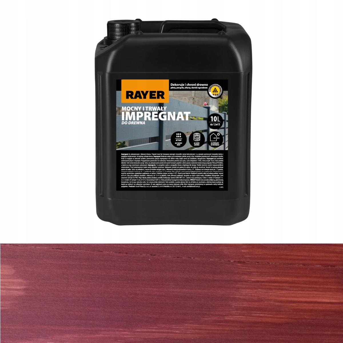 Impregnat do drewna RAYER 10 mahoń MOCNY i TRWAŁY