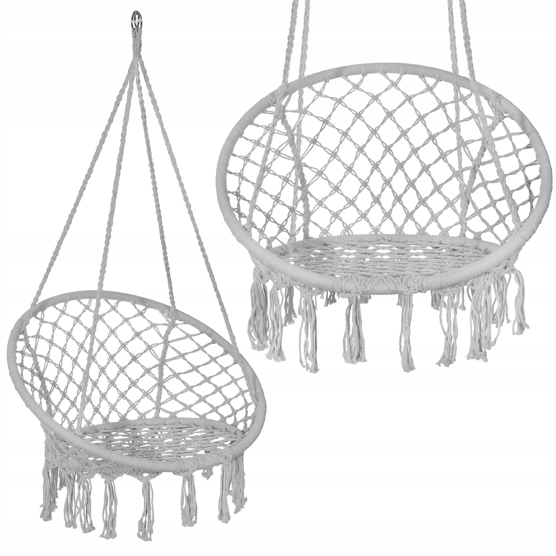Bocianie Hnízdo Zahradní Houpačka Závěsné Křeslo 100 cm Houpací Síť Boho Křeslo