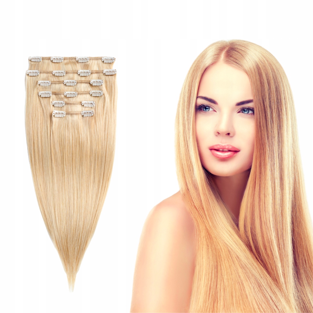 Připínací Vlasy 120g přírodní Clip In 43cm #24