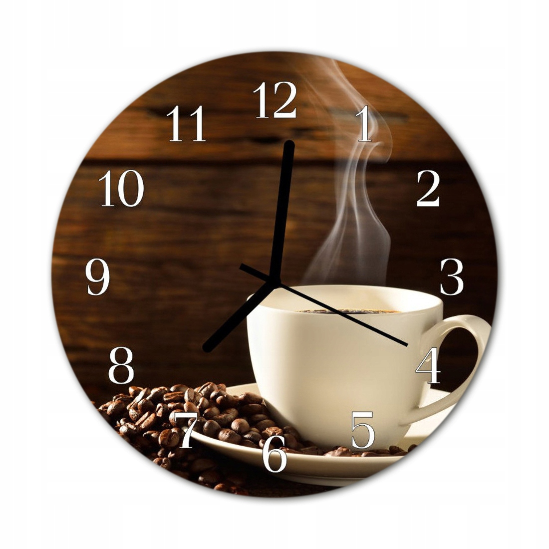 

Zegar na szkle na ścianę Okrągły Kawa Kuchenny