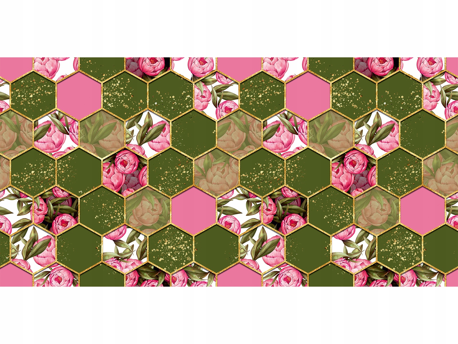 Mata ochronna 140x65 na Biurko Różowe Heksagony