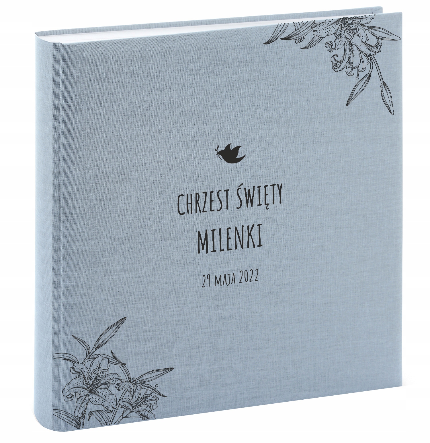 Duży Album Na Zdjęcia wklejane 30 kart Twój Nadruk Chrzest Roczek Goldbuch