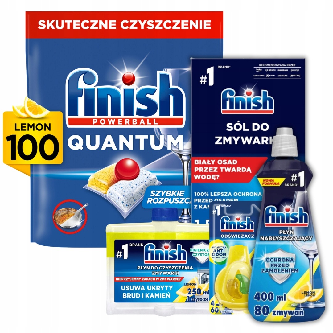Finish Quantum Kapsle do myčky nádobí Lemon 100 ks Sada 5 ks