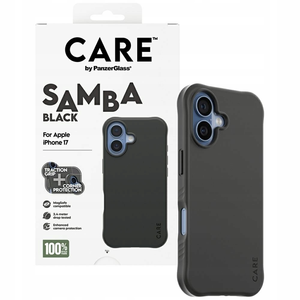 PanzerGlass CARE™ by ® Samba Case Black w. MagSafe iPhone 17